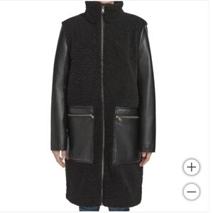 NWT Marc New‎ York Andrew Marc Women's Bouclé Coat Black XL